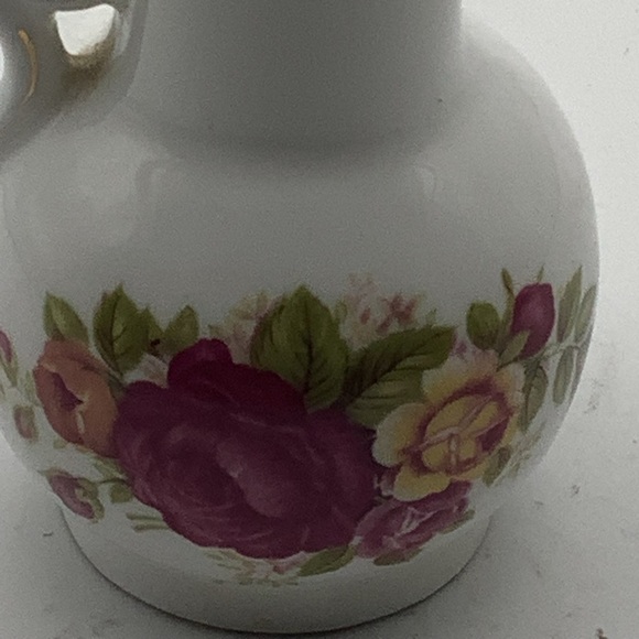 Vintage Fine Bone China Cottage Rose 5” Miniature Vase/Pitcher - Picture 4 of 12